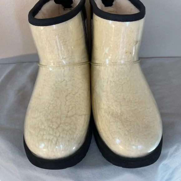 UGG Clear Classic Mini Boots Women’s 5 Uggs Ankle Slide On Shoes Rain Sheepskin - Picture 10 of 15